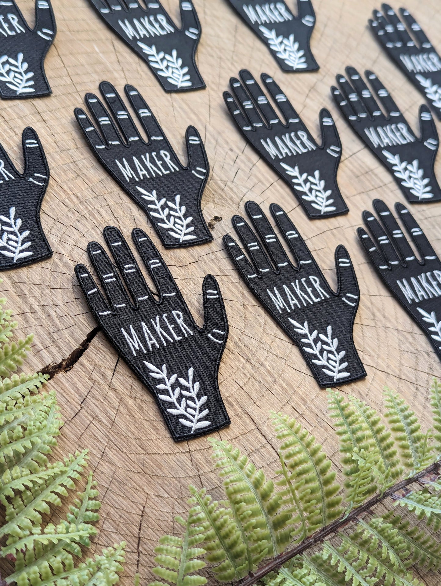 iron-on patch | hand maker - black & white 2.5" x 3.9"
