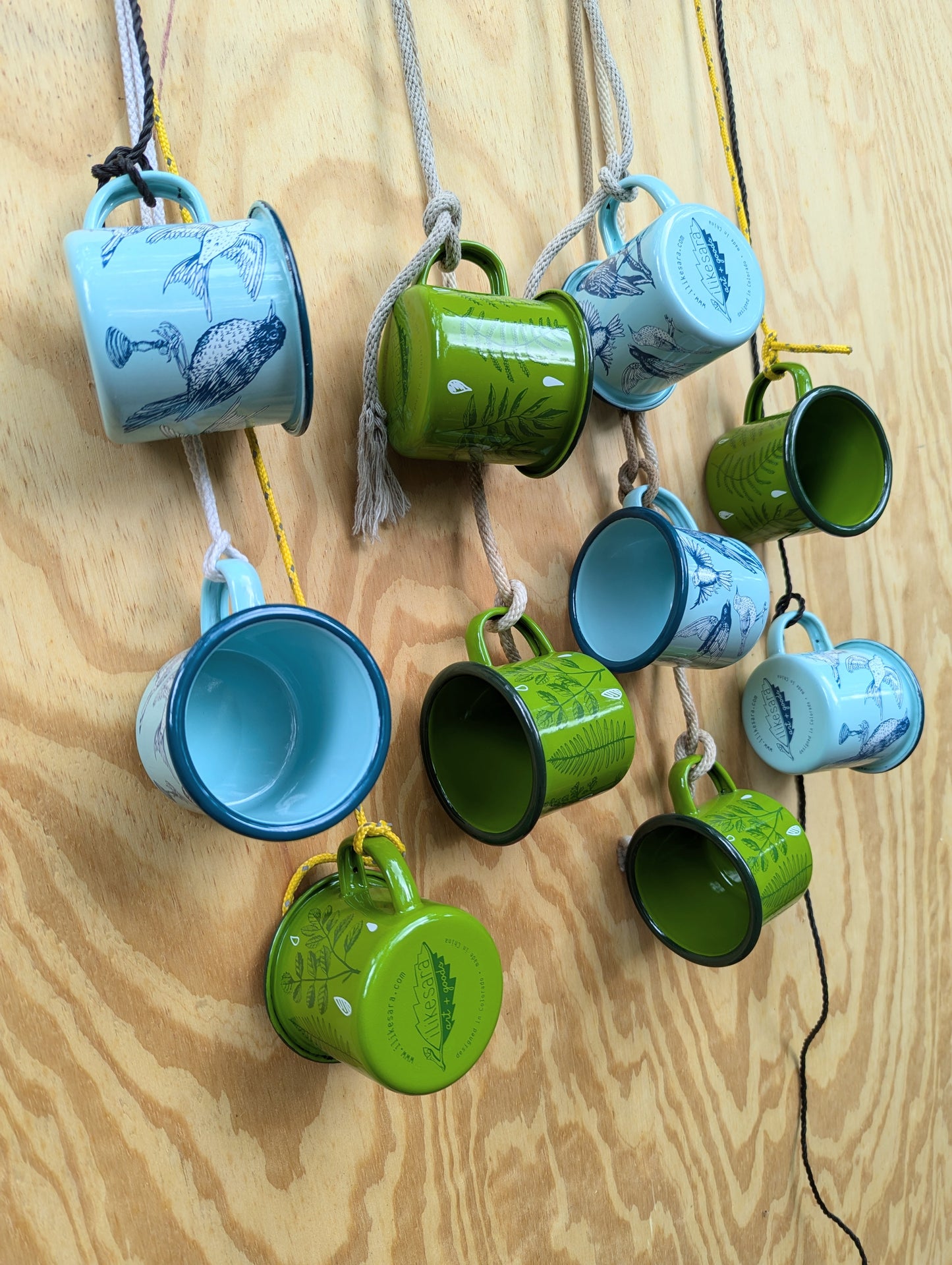 enamel mug | blue birds