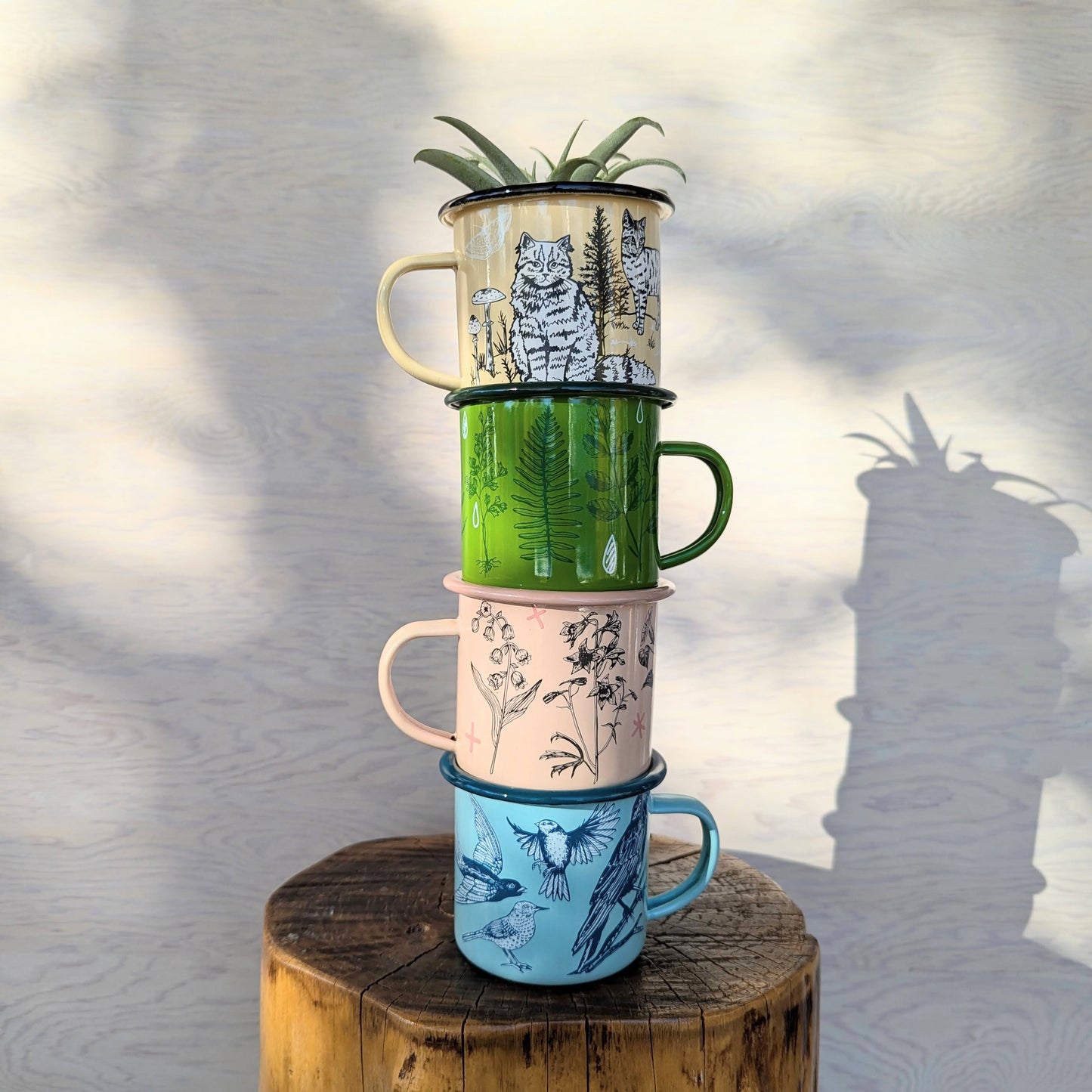 enamel mug | outside cats