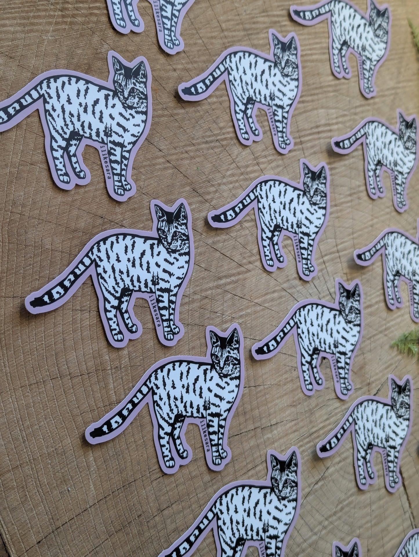 sticker | standing tiger cat - waterproof uv-resistant vinyl kitty decal