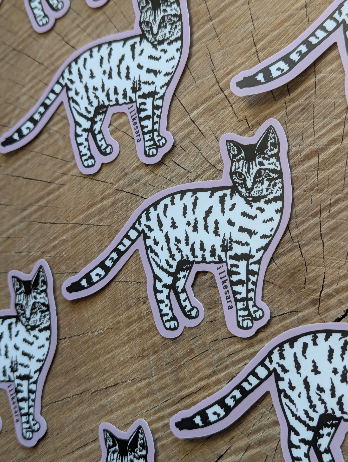 sticker | standing tiger cat - waterproof uv-resistant vinyl kitty decal