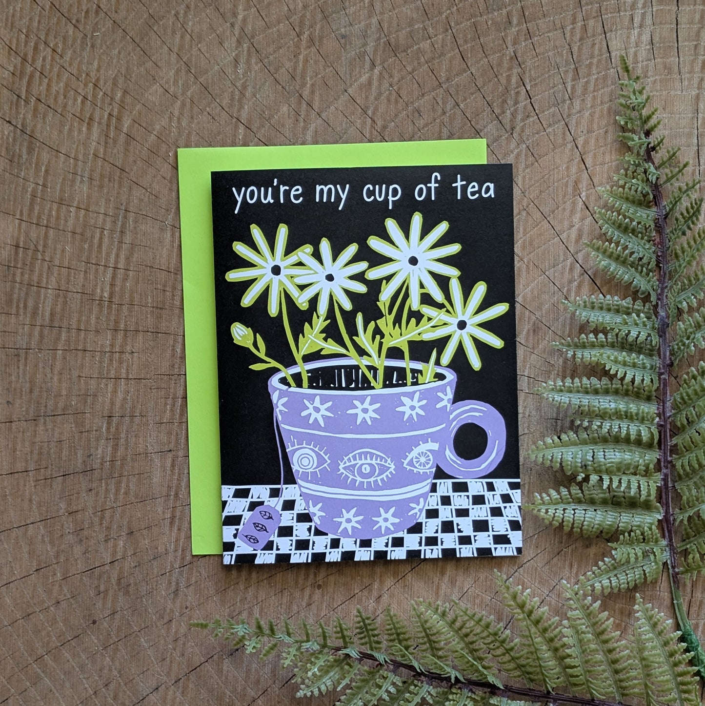 greeting card | you're my cup of tea - friendship flowers
