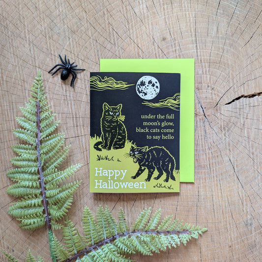 greeting card | Happy Halloween black cats