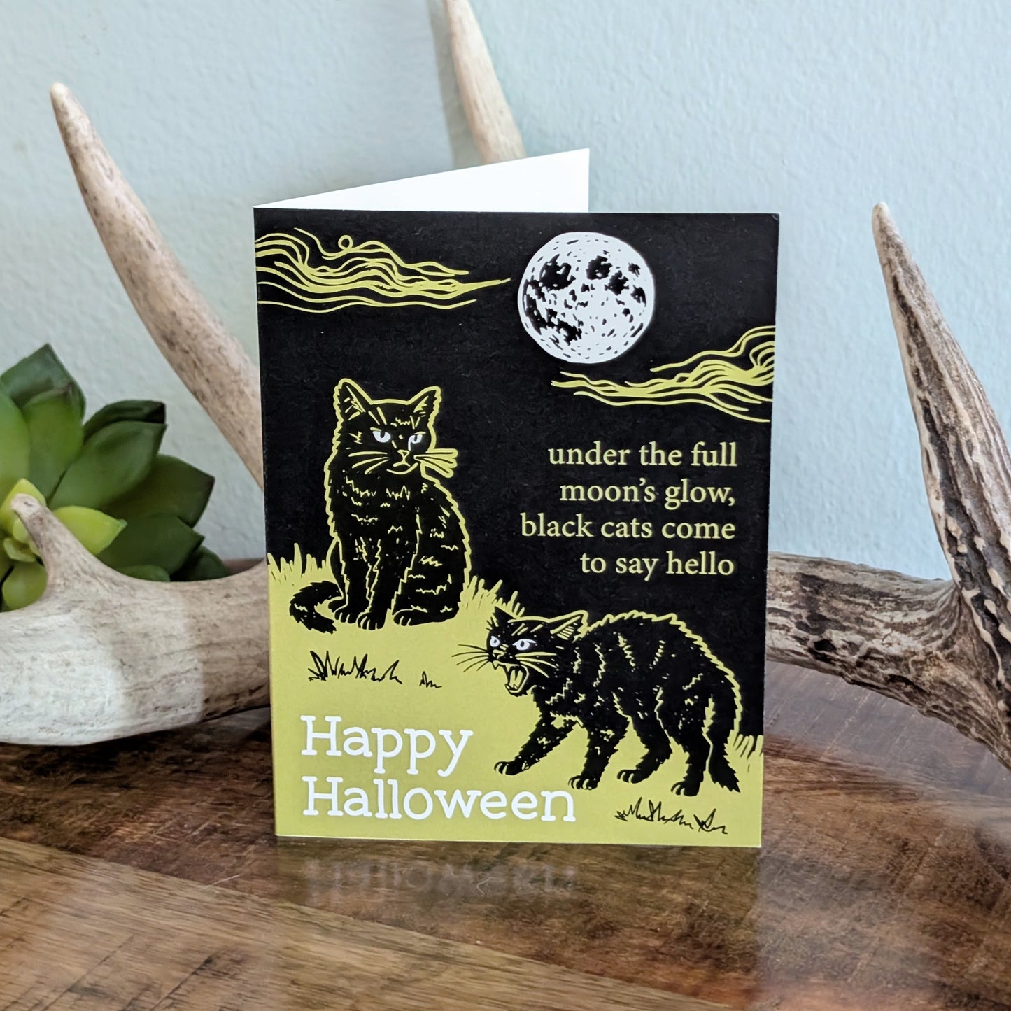greeting card | Happy Halloween black cats