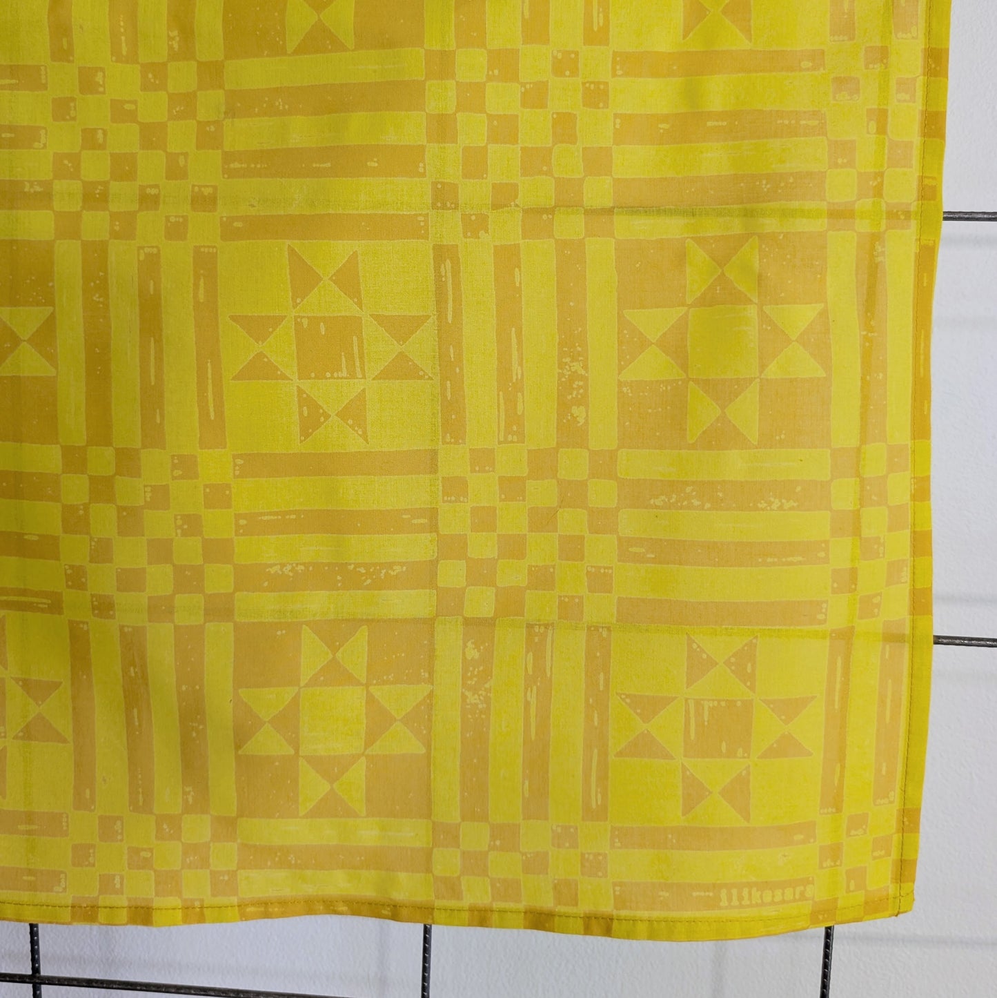 bandana | sawtooth yellow gold - geometric folk quilt pattern scarf neckerchief