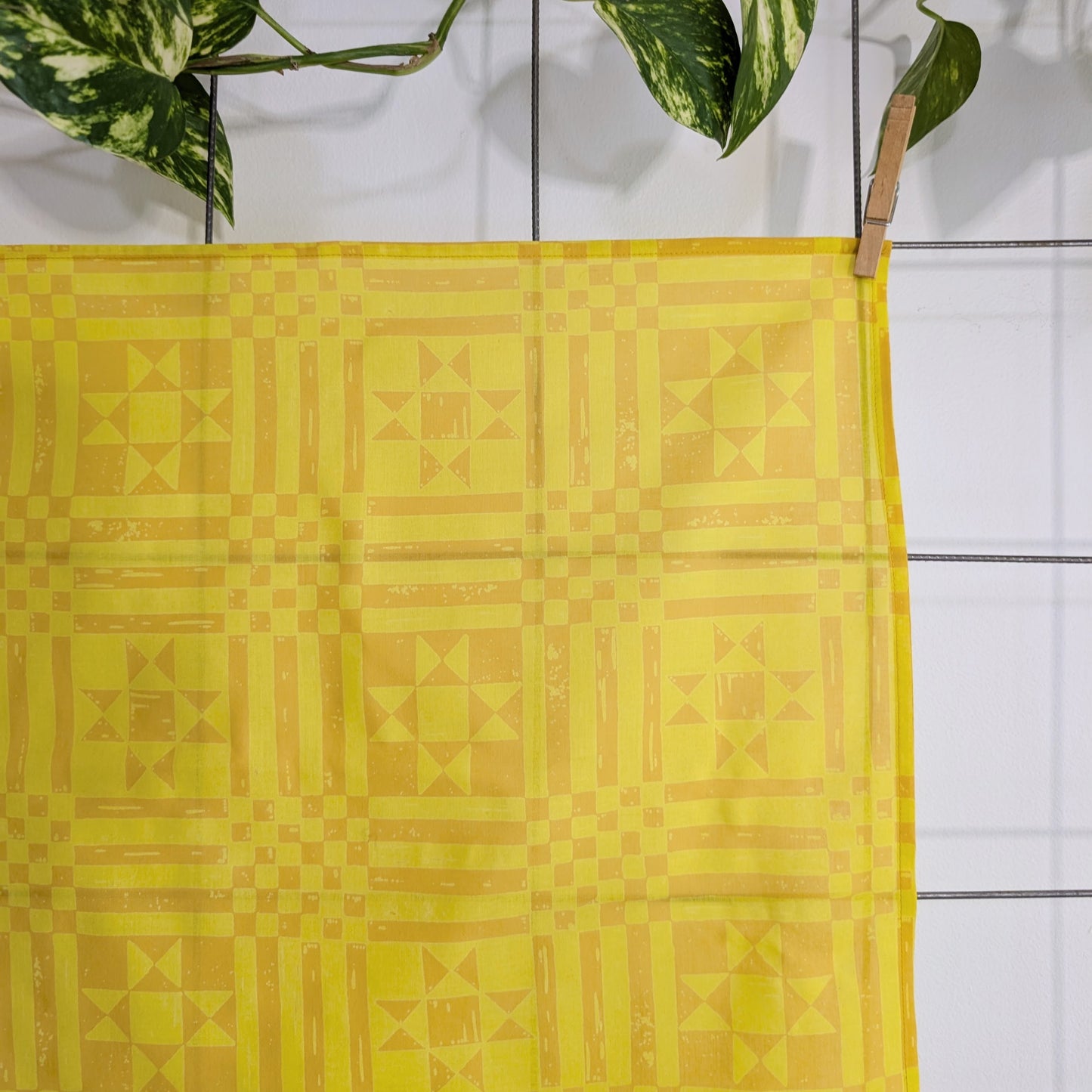 bandana | sawtooth yellow gold - geometric folk quilt pattern scarf neckerchief