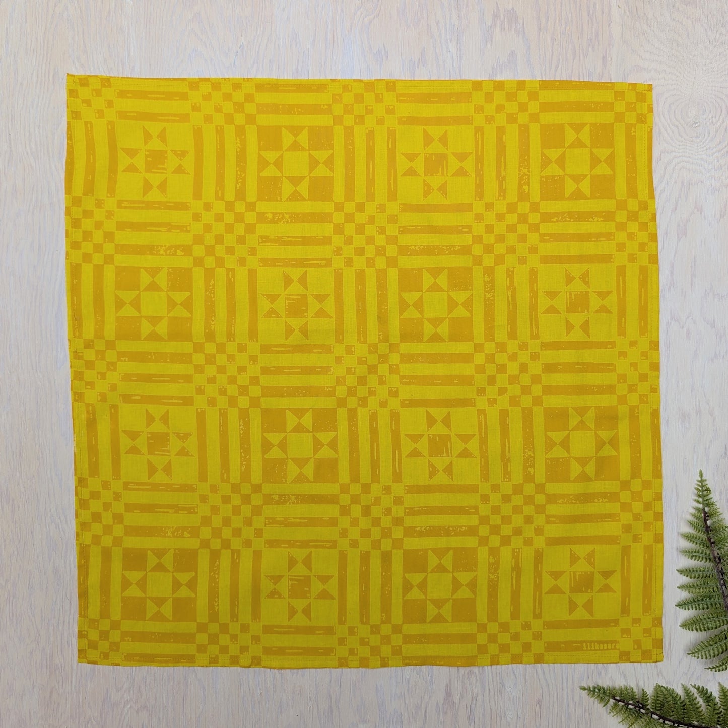 bandana | sawtooth yellow gold - geometric folk quilt pattern scarf neckerchief