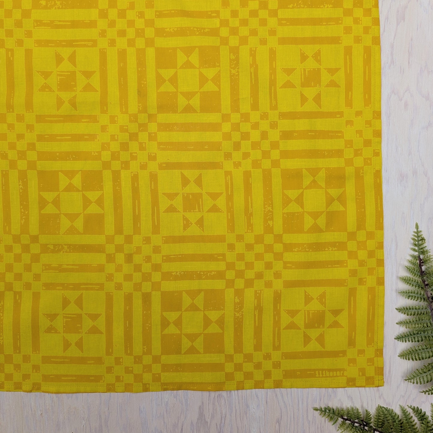 bandana | sawtooth yellow gold - geometric folk quilt pattern scarf neckerchief