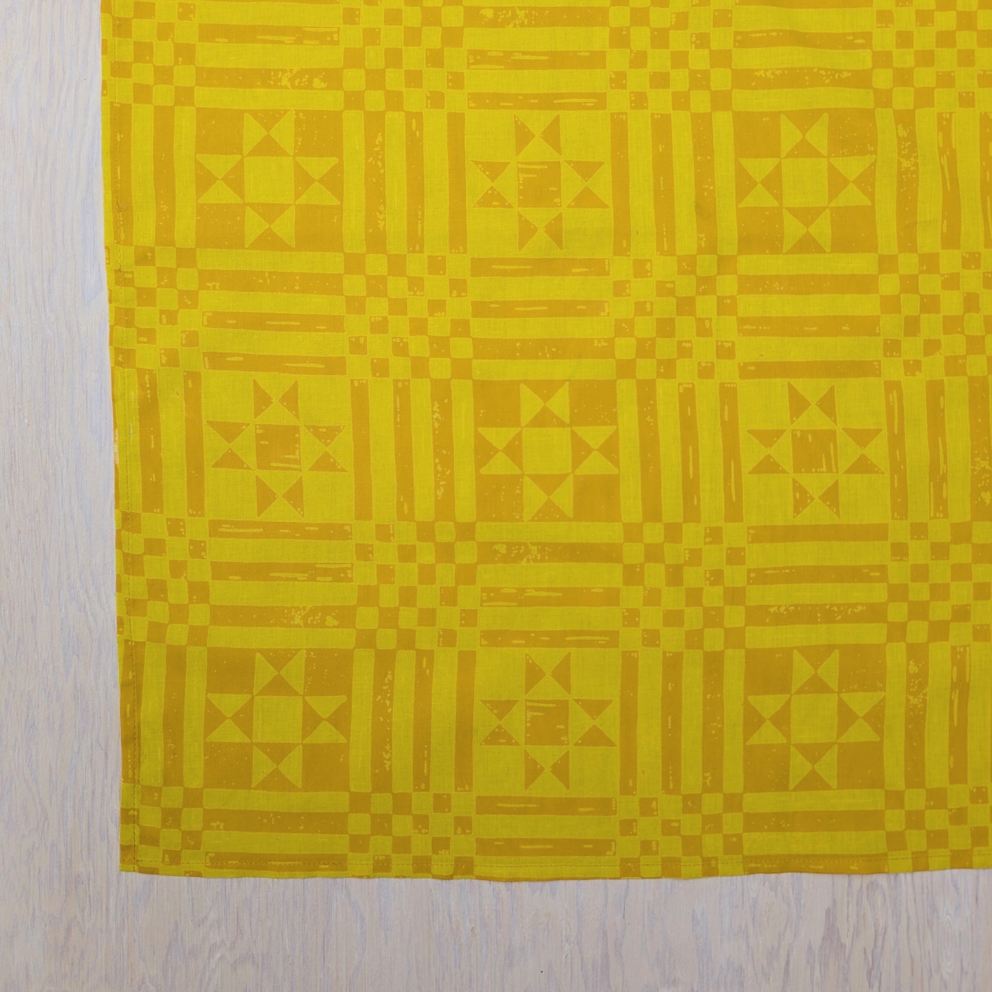 bandana | sawtooth yellow gold - geometric folk quilt pattern scarf neckerchief
