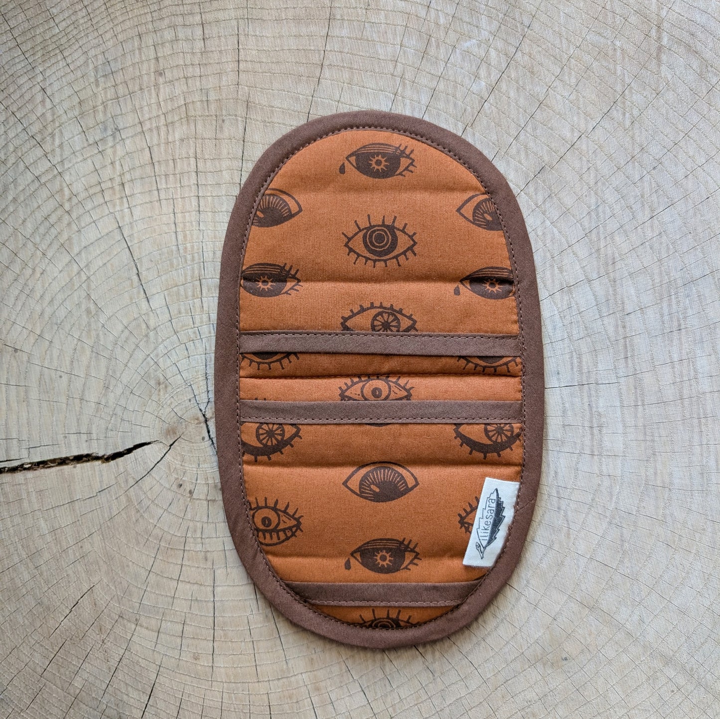 insulated pot holder / hot pad | eyeball - orange