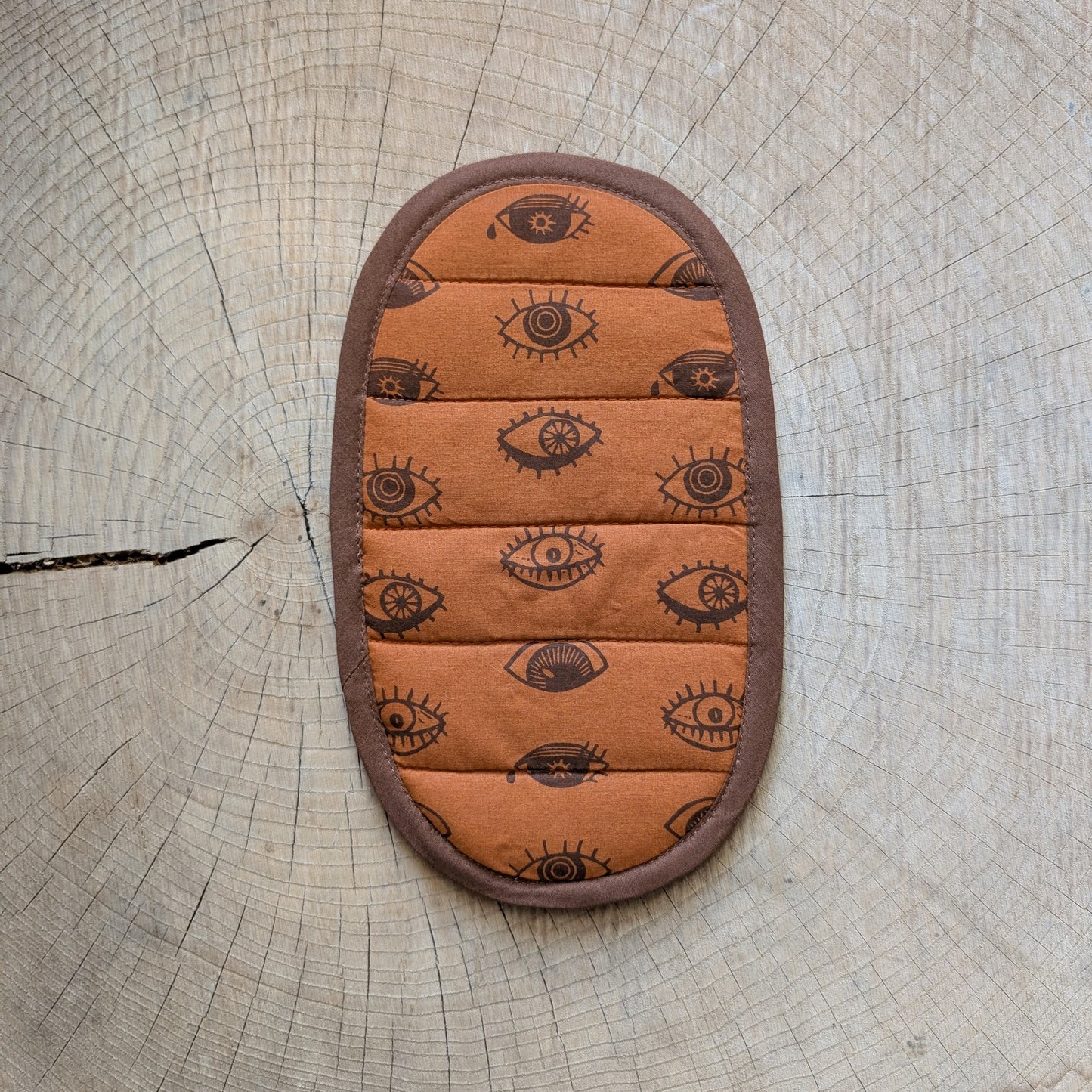 insulated pot holder / hot pad | eyeball - orange