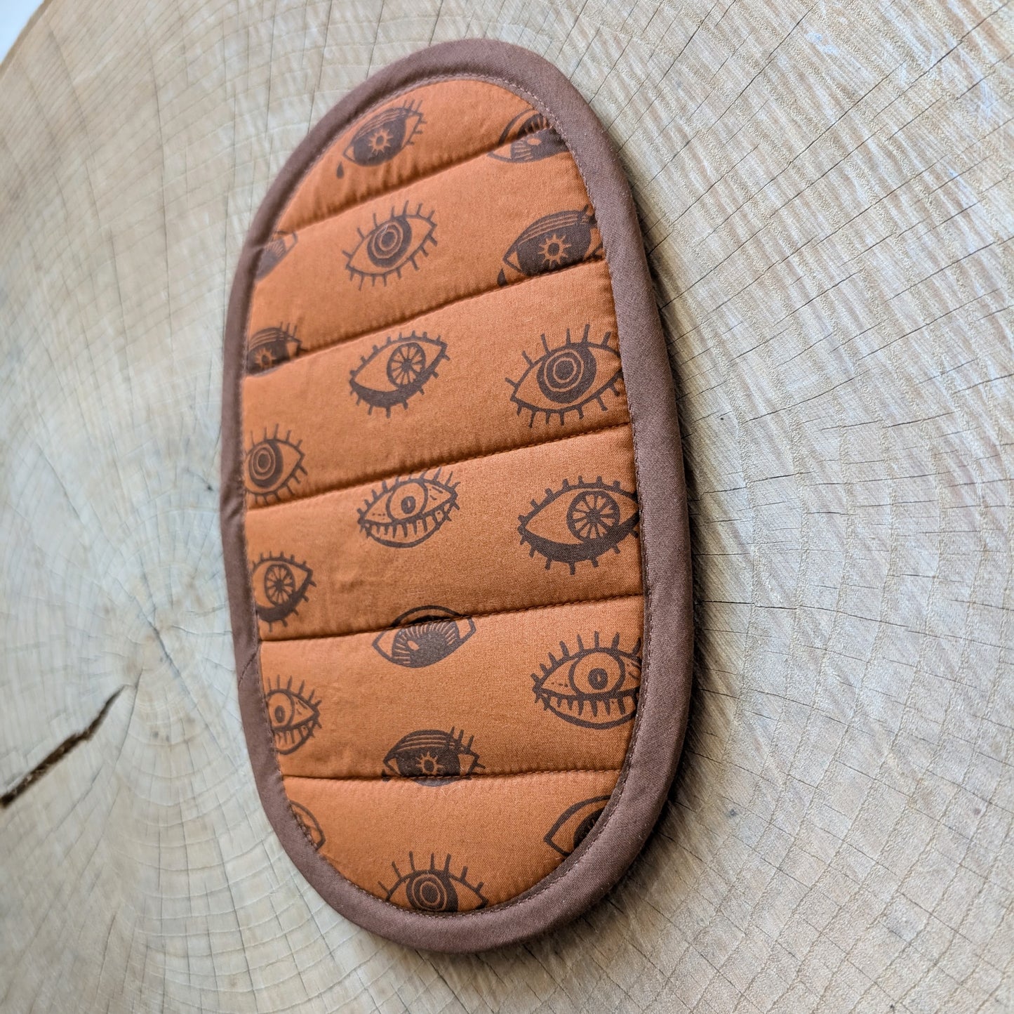 insulated pot holder / hot pad | eyeball - orange