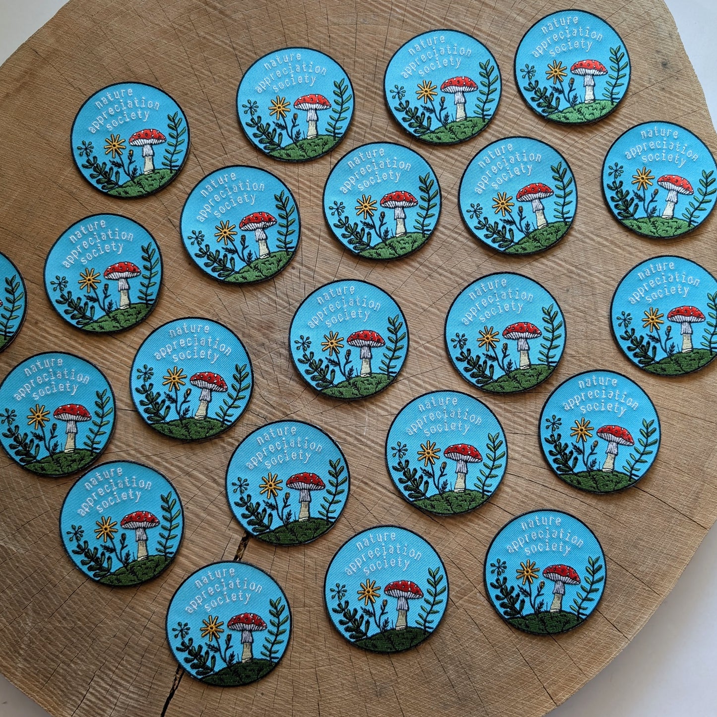 iron-on patch | nature appreciation society - 3" round