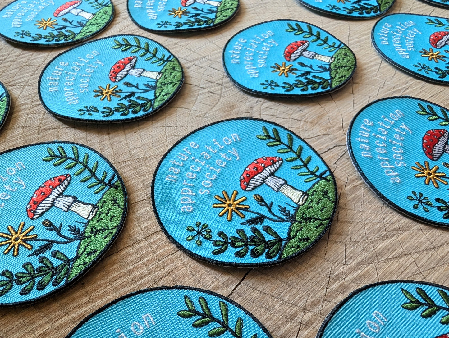 iron-on patch | nature appreciation society - 3" round