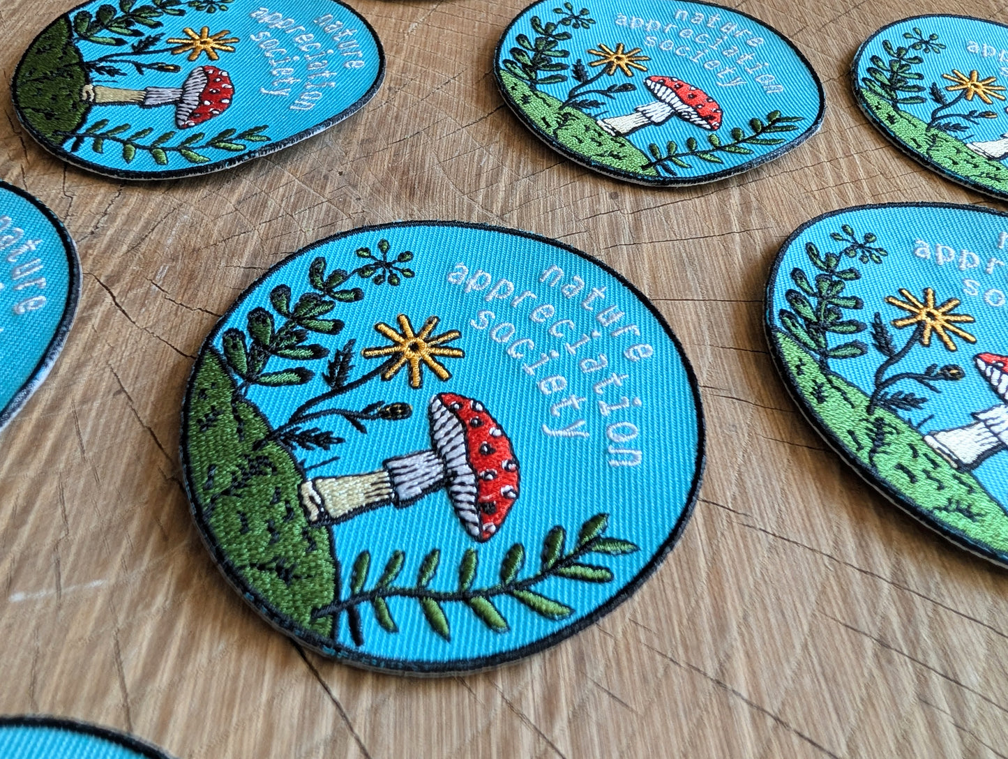 iron-on patch | nature appreciation society - 3" round