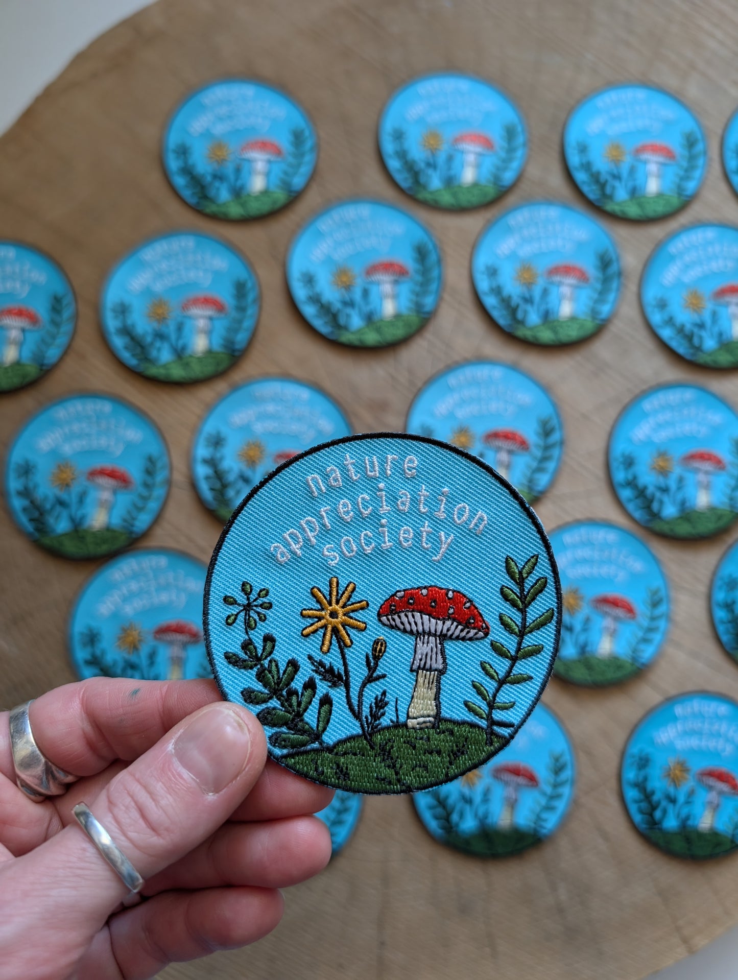 iron-on patch | nature appreciation society - 3" round