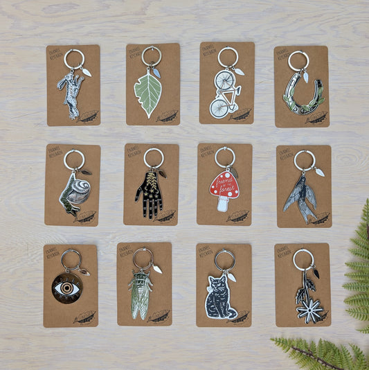 metal enamel keychain / bag charm | black cat