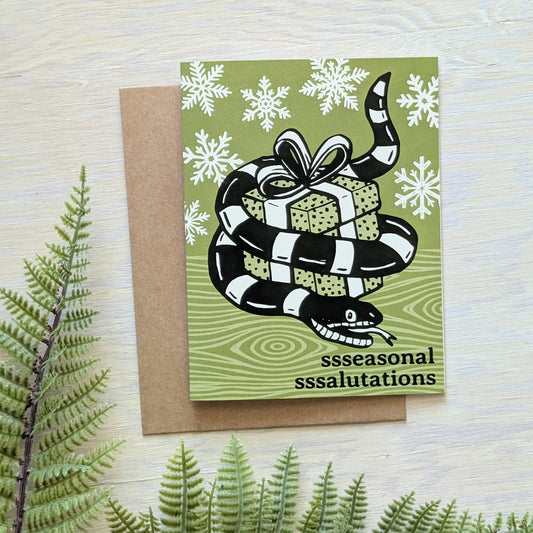 greeting card | seasonal salutations snake - holiday Christmas Hanukkah New Year