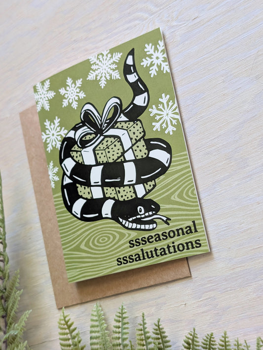 greeting card | seasonal salutations snake - holiday Christmas Hanukkah New Year