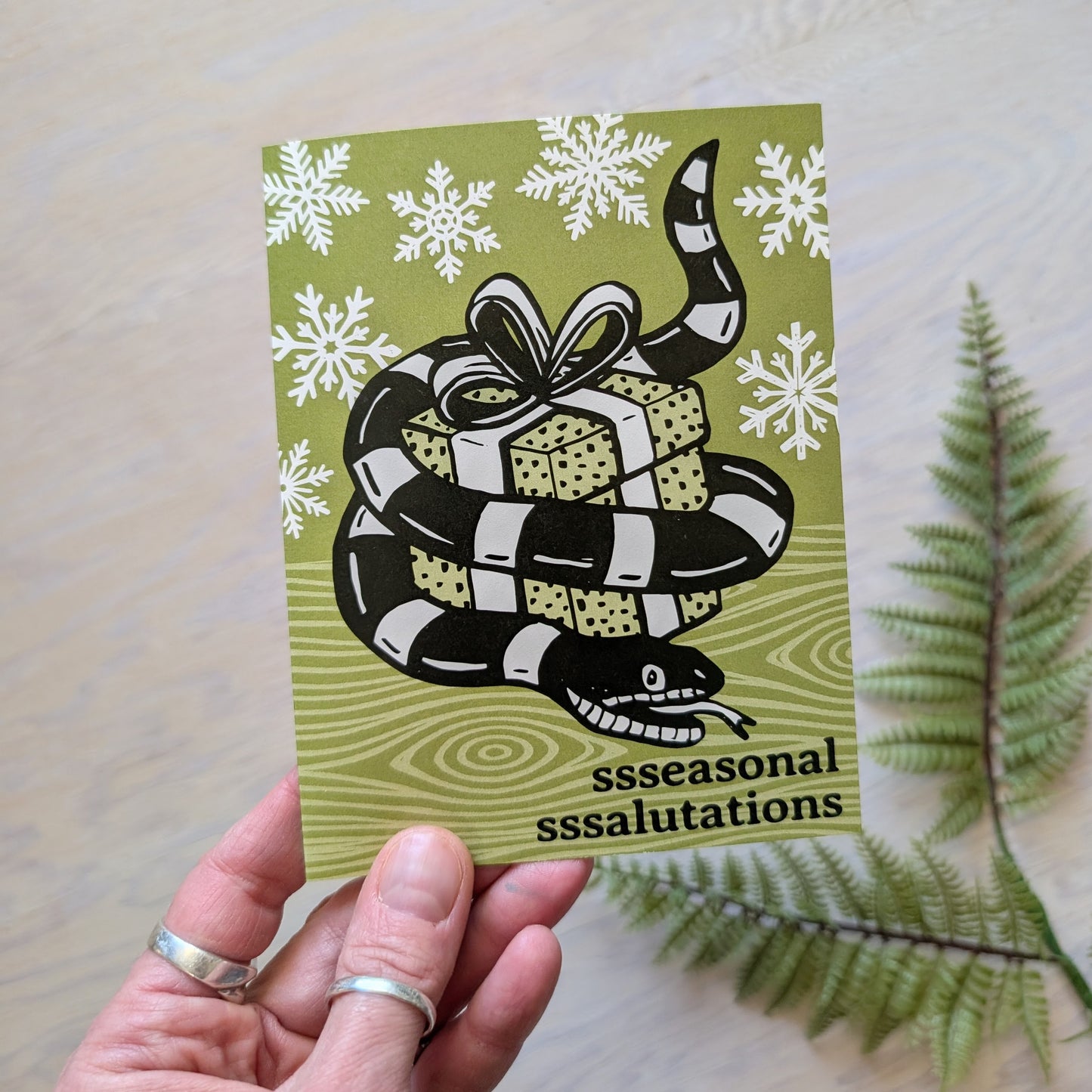 greeting card | seasonal salutations snake - holiday Christmas Hanukkah New Year