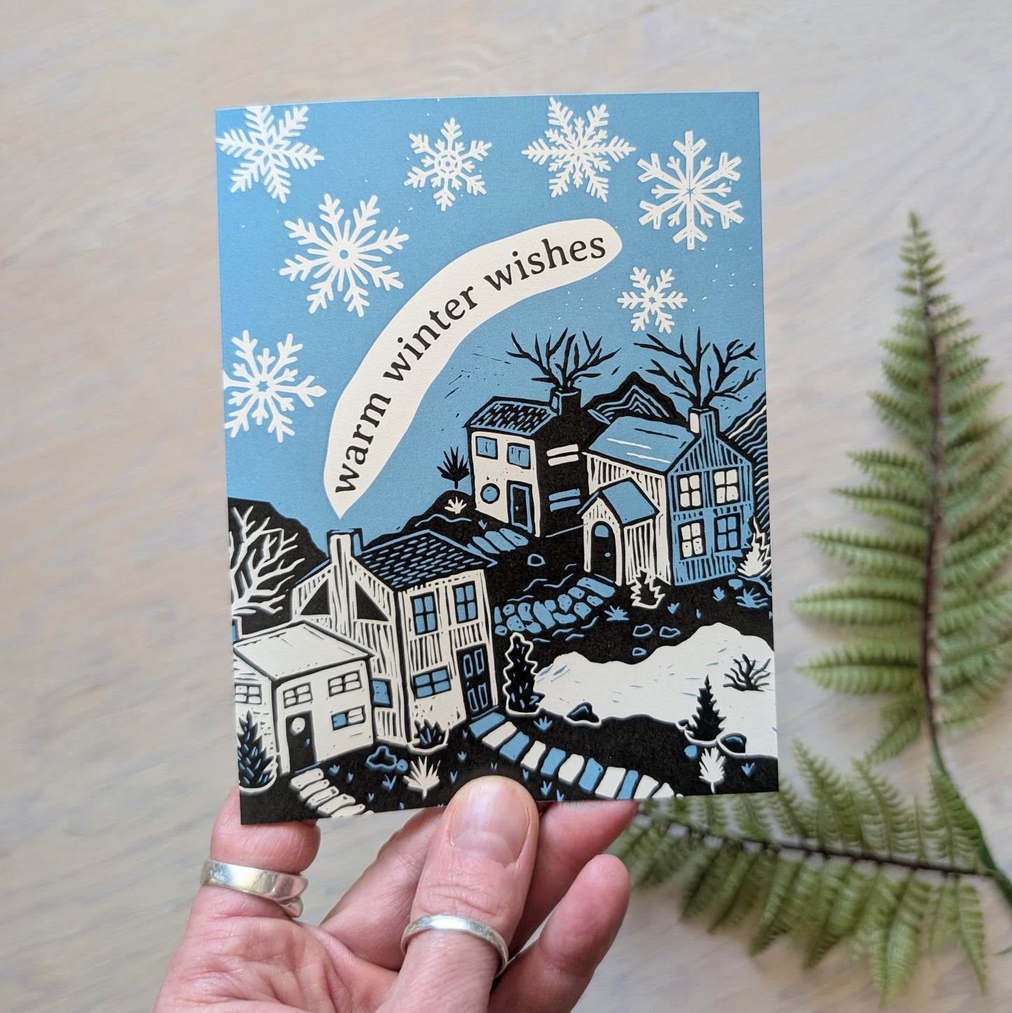 greeting card | warm winter wishes - holiday Christmas Hanukkah New Year