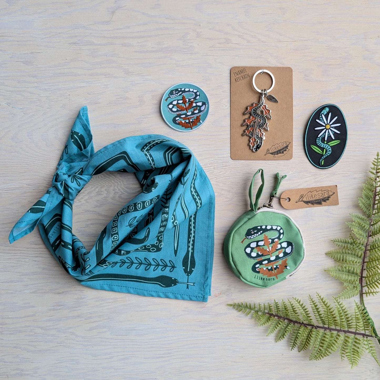 bandana | serpent path - teal snake scarf