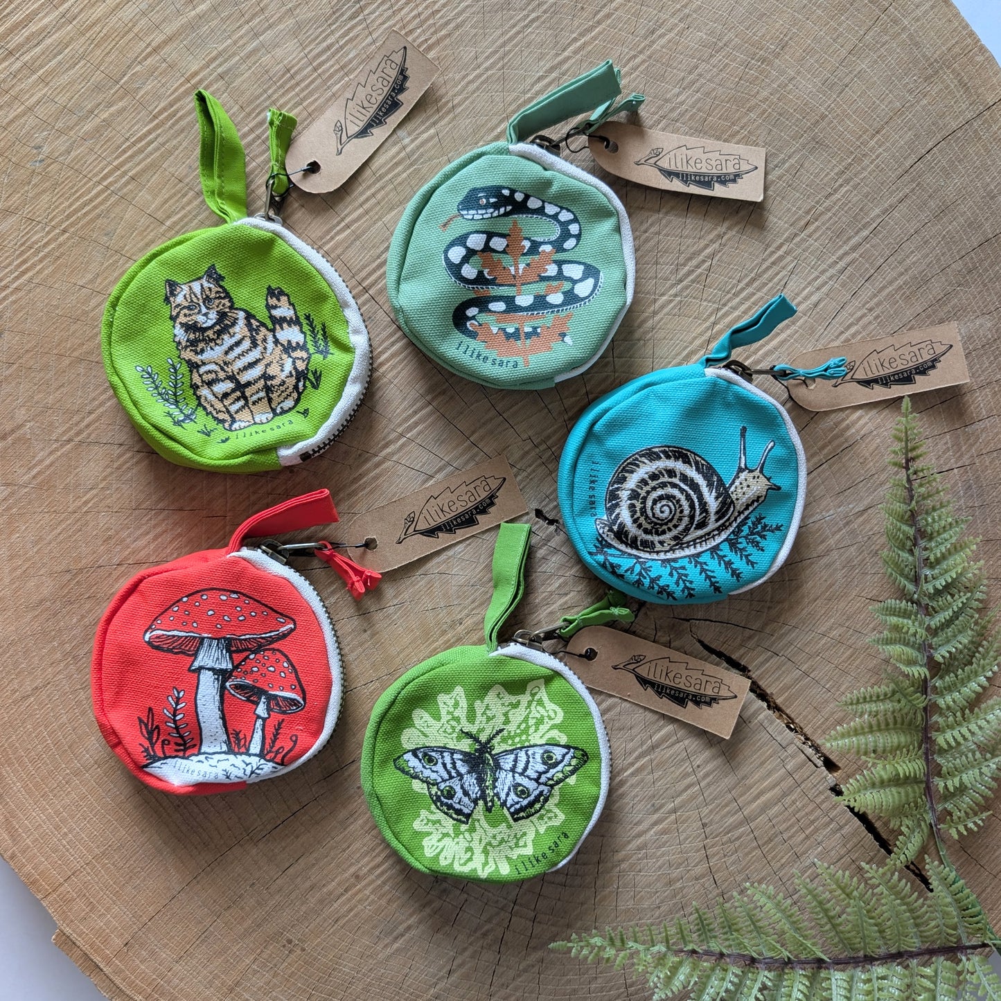 coin pouch | serpent - sagey turquoise zipper bag with waterproof lining