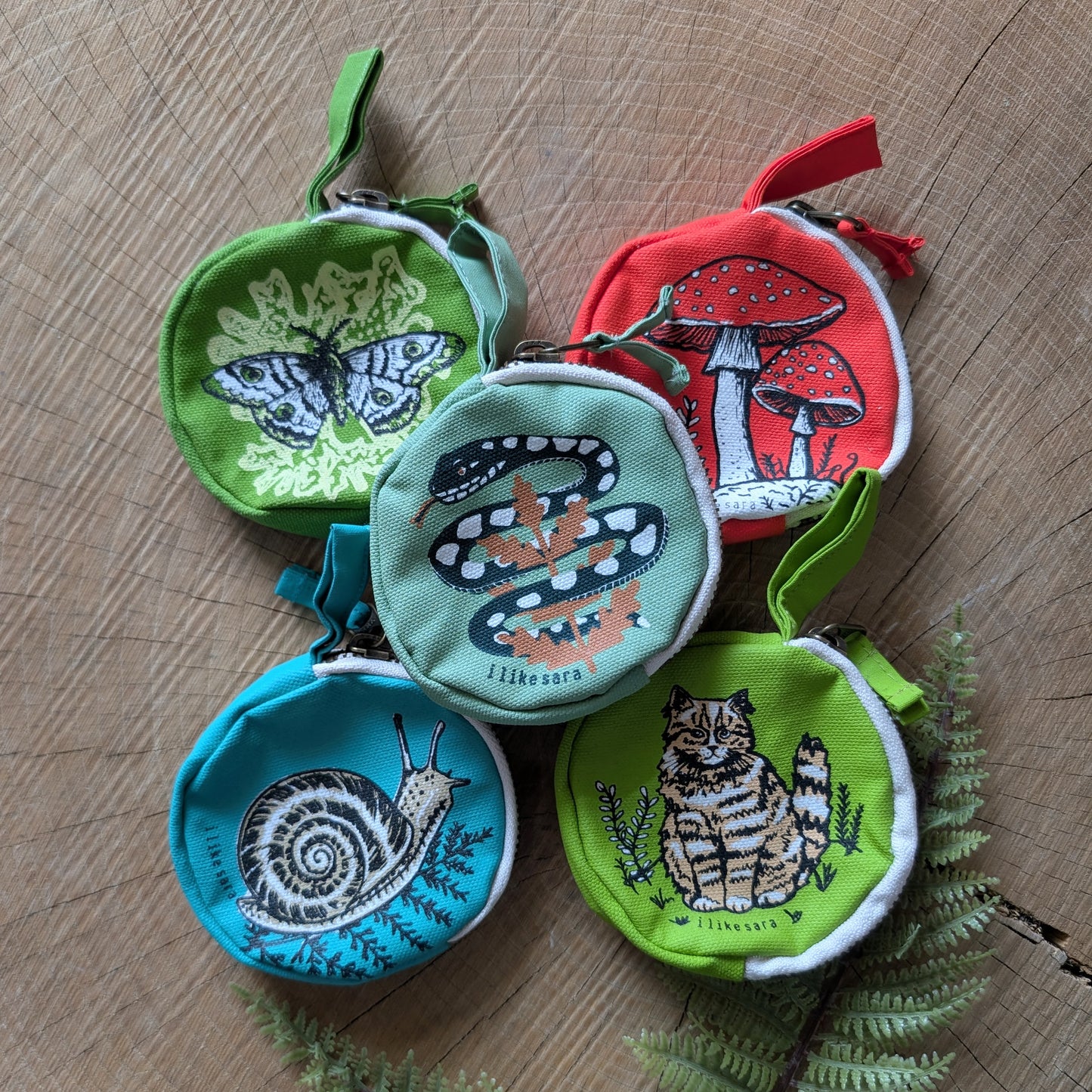 coin pouch | serpent - sagey turquoise zipper bag with waterproof lining