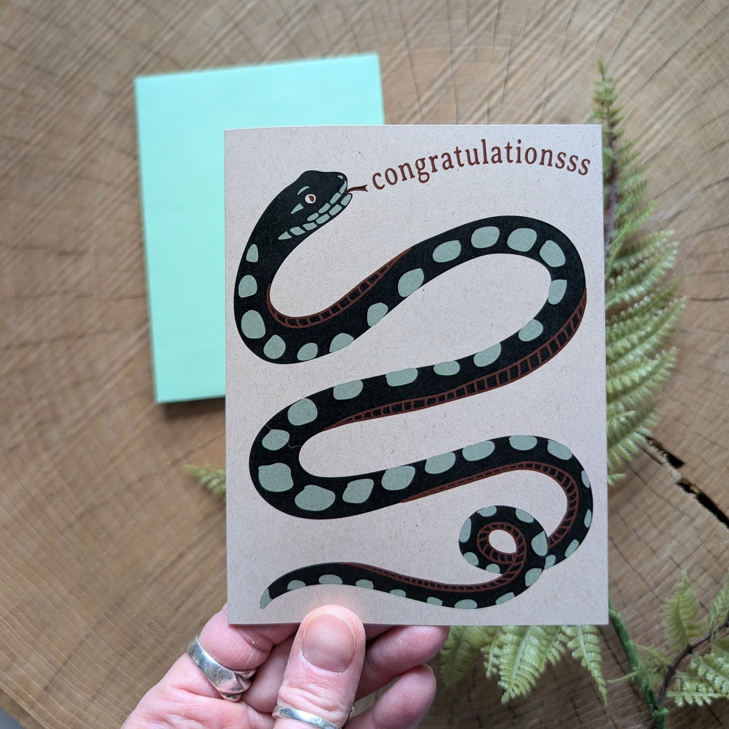 greeting card | congratulations snake - graduation, new baby, new job, engagement