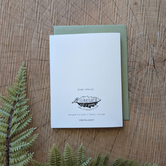 greeting card | wishing you good luck - 4 leaf clover, saint patricks day, encouragement