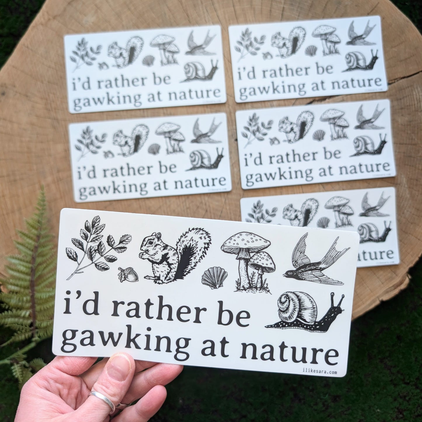 sticker | i'd rather be gawking at nature - waterproof uv-resistant vinyl woodland forest decal