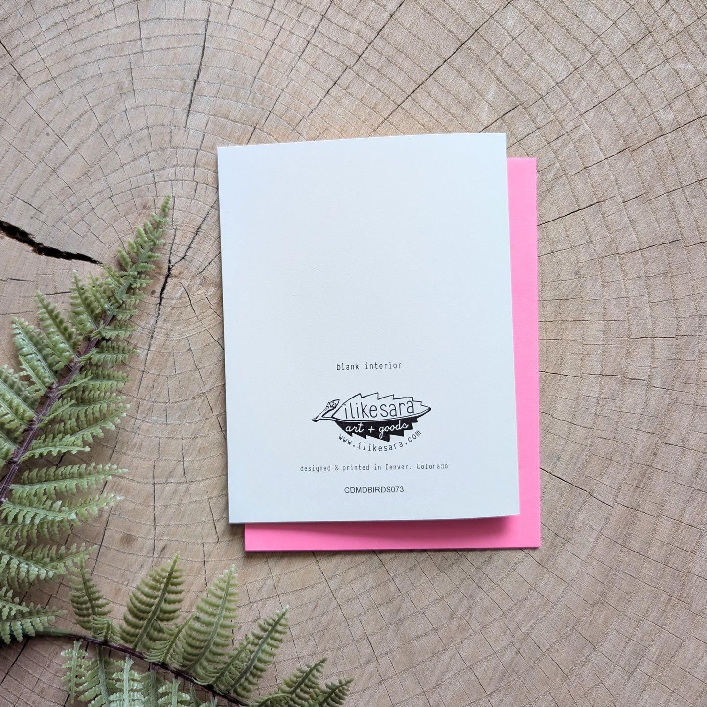 greeting card | bird happy mother's day - birds & trees with hot pink envelope