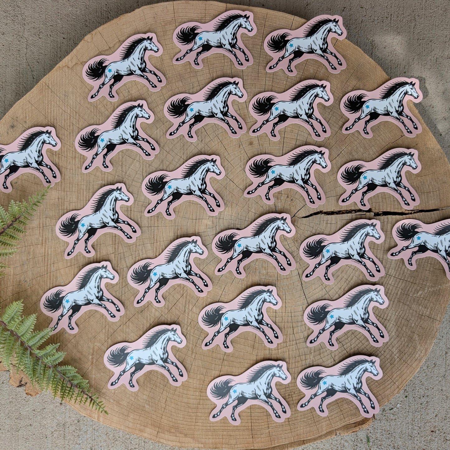 sticker | pink star horse - waterproof uv-resistant vinyl Western pony decal