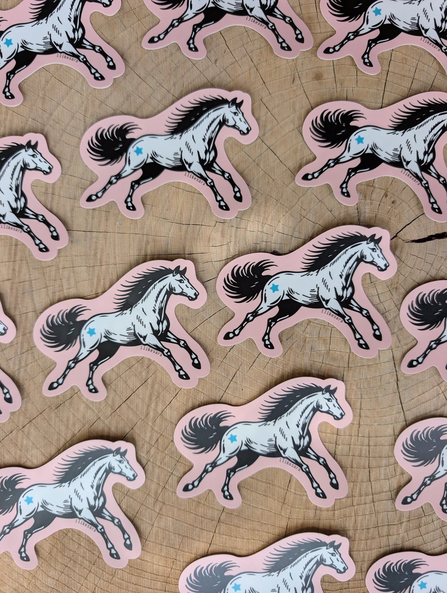 sticker | pink star horse - waterproof uv-resistant vinyl Western pony decal