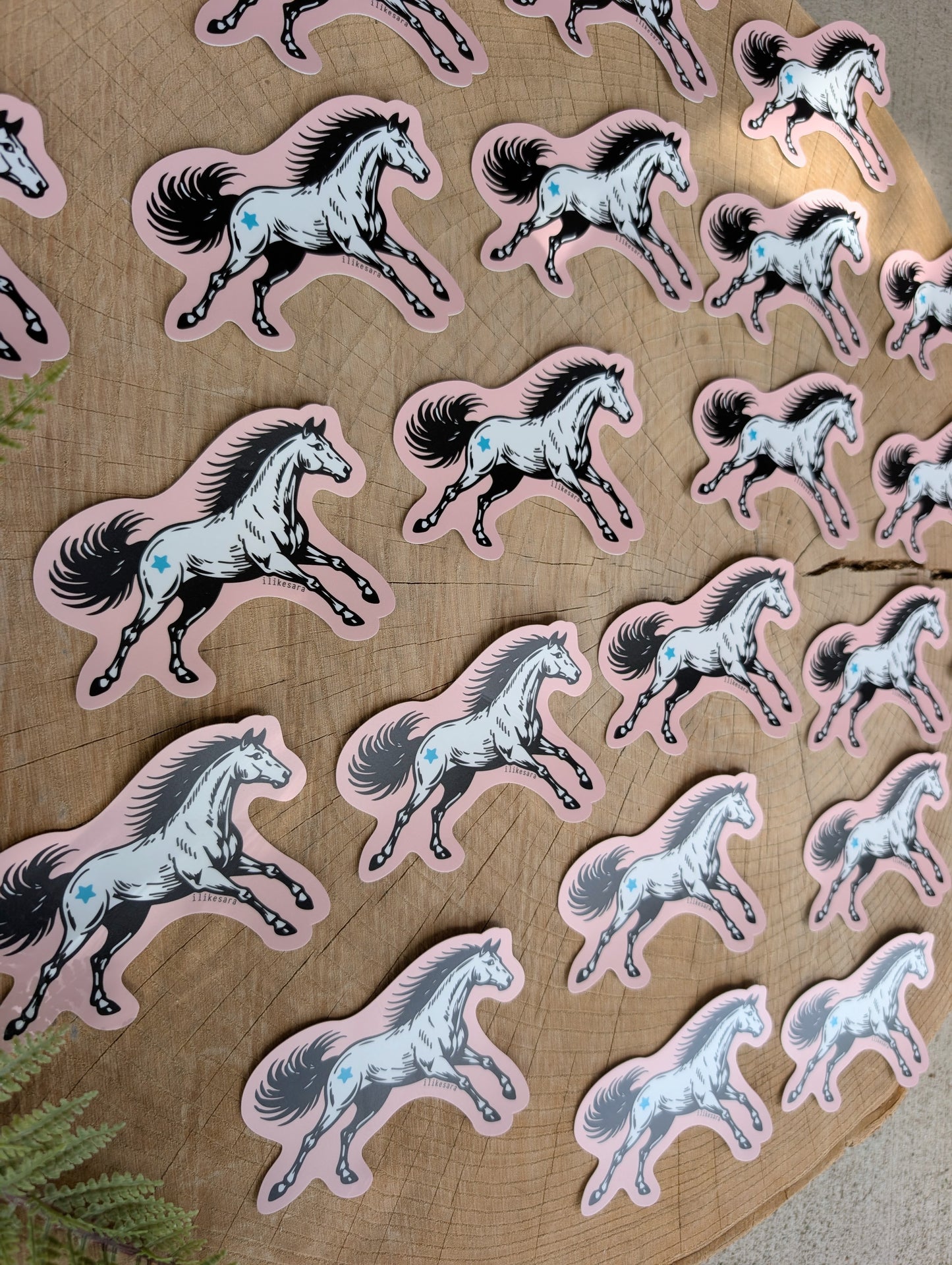sticker | pink star horse - waterproof uv-resistant vinyl Western pony decal