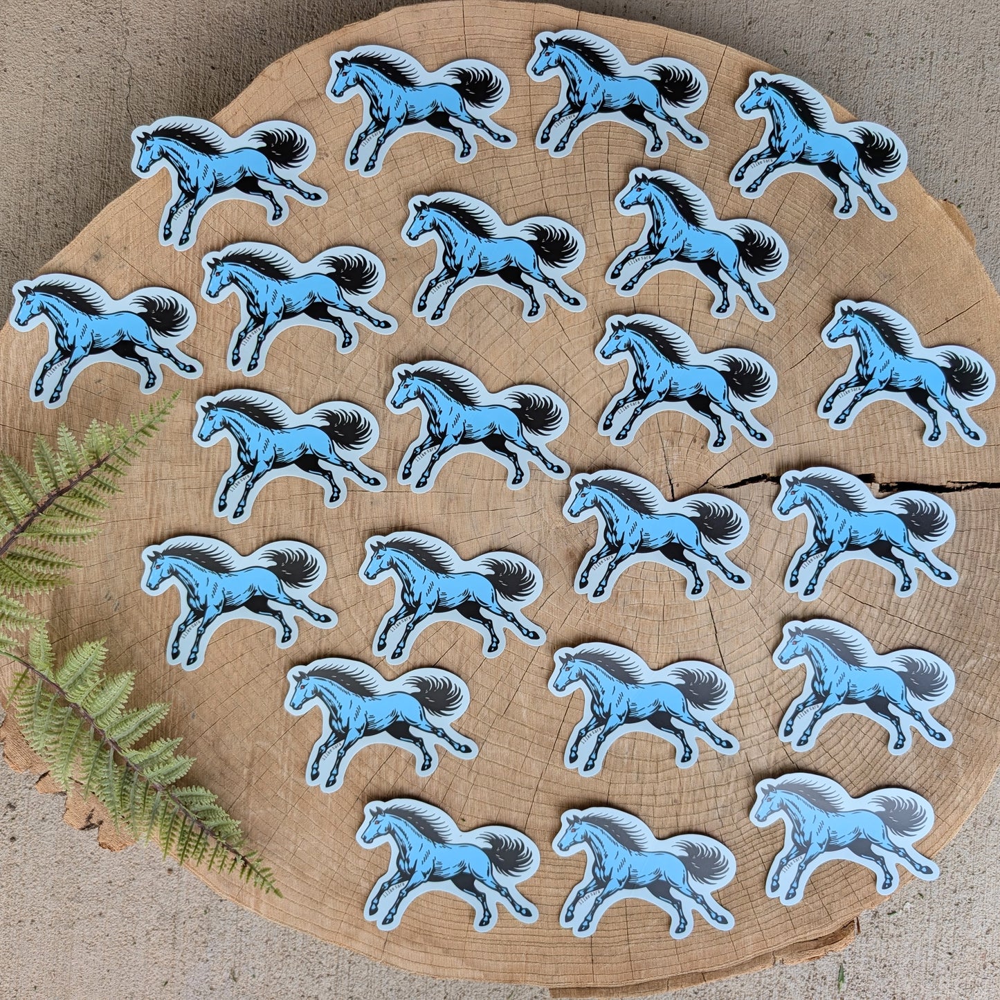 sticker | blucifer horse - waterproof uv-resistant vinyl blue mustang decal