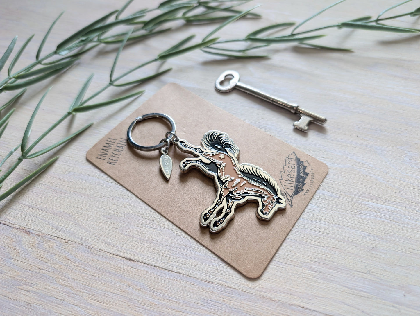 metal enamel keychain / bag charm | star horse