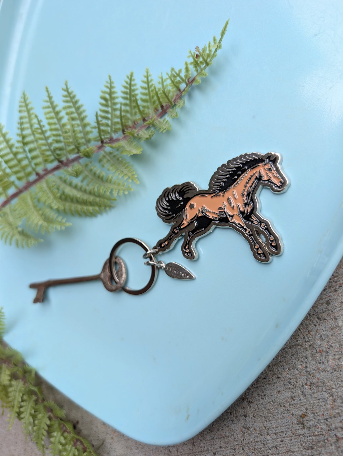 metal enamel keychain / bag charm | star horse