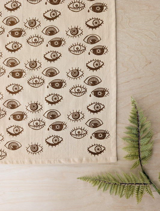 tea towel | eyeball - cotton flour sack eyes kitchen dish cloth