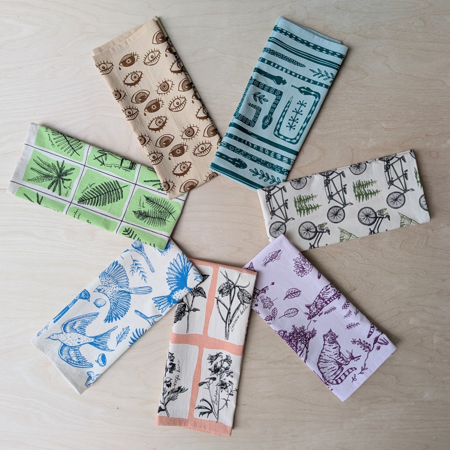 tea towel | eyeball - cotton flour sack eyes kitchen dish cloth