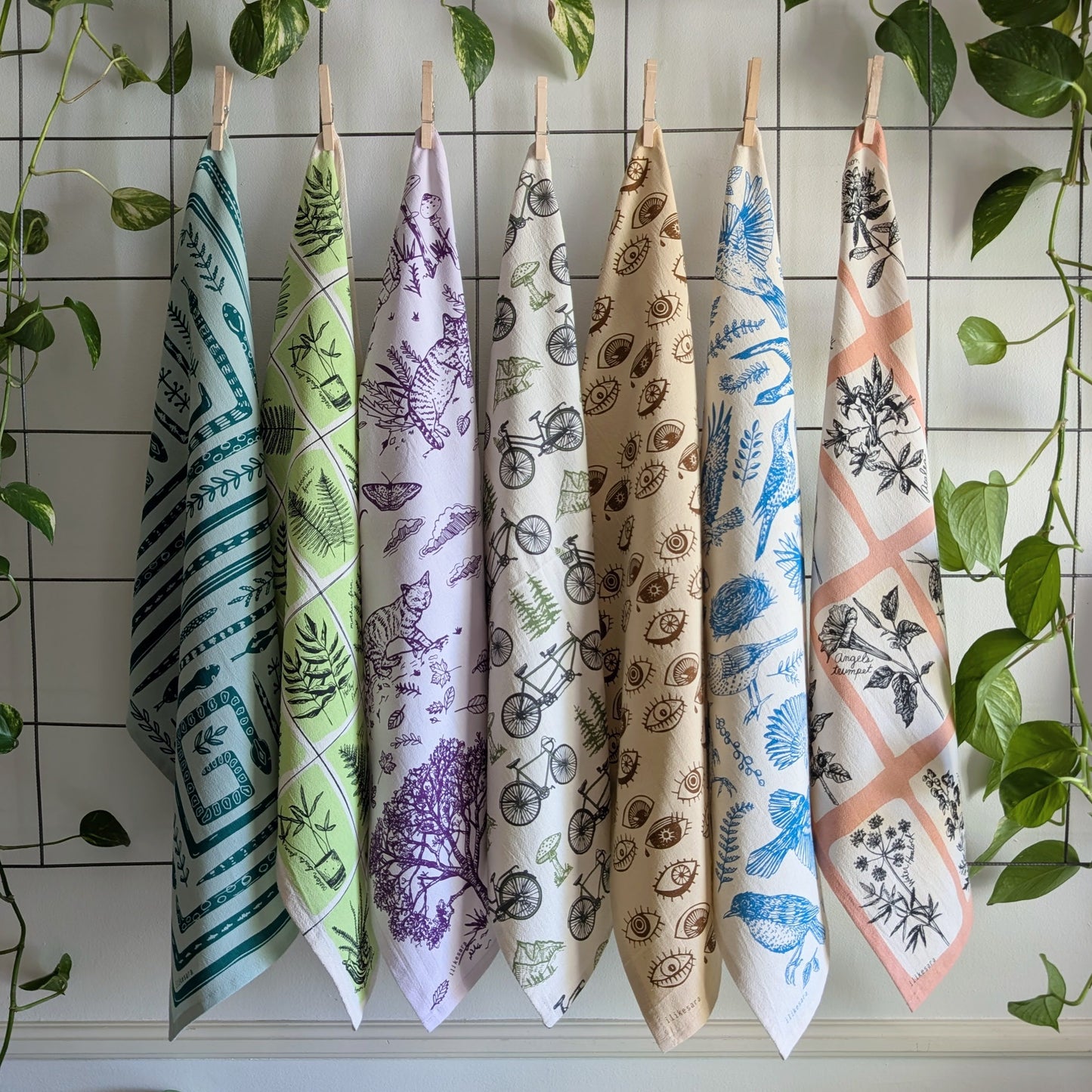 tea towel | eyeball - cotton flour sack eyes kitchen dish cloth