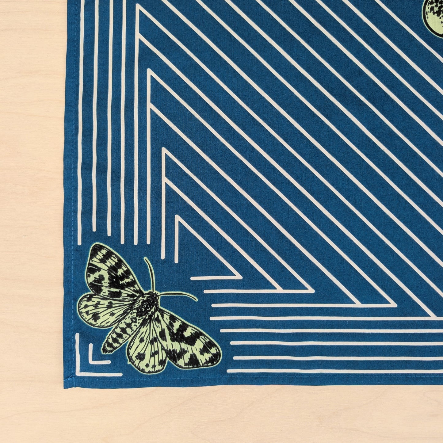 bandana | night hunt - dusk blue bird & moth celestial scarf