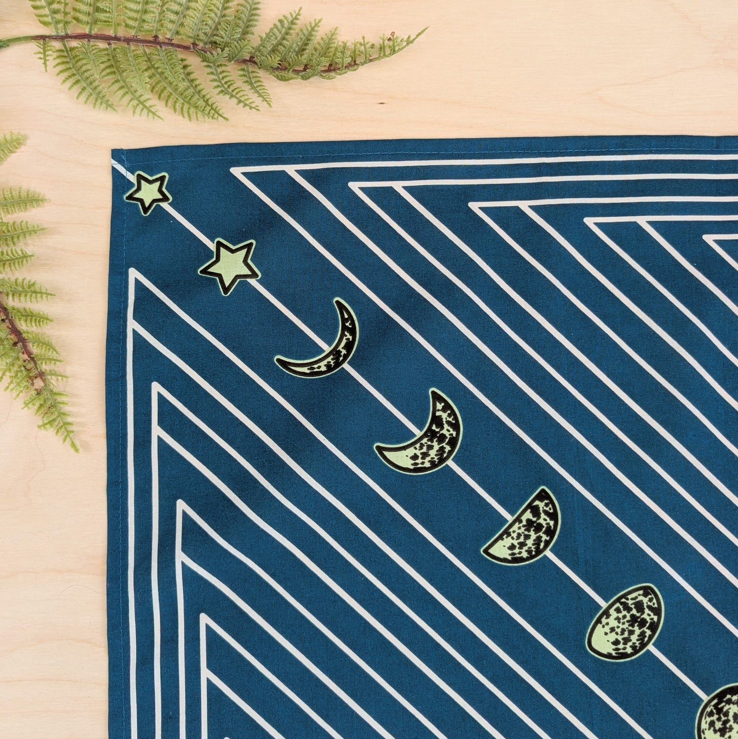 bandana | night hunt - dusk blue bird & moth celestial scarf