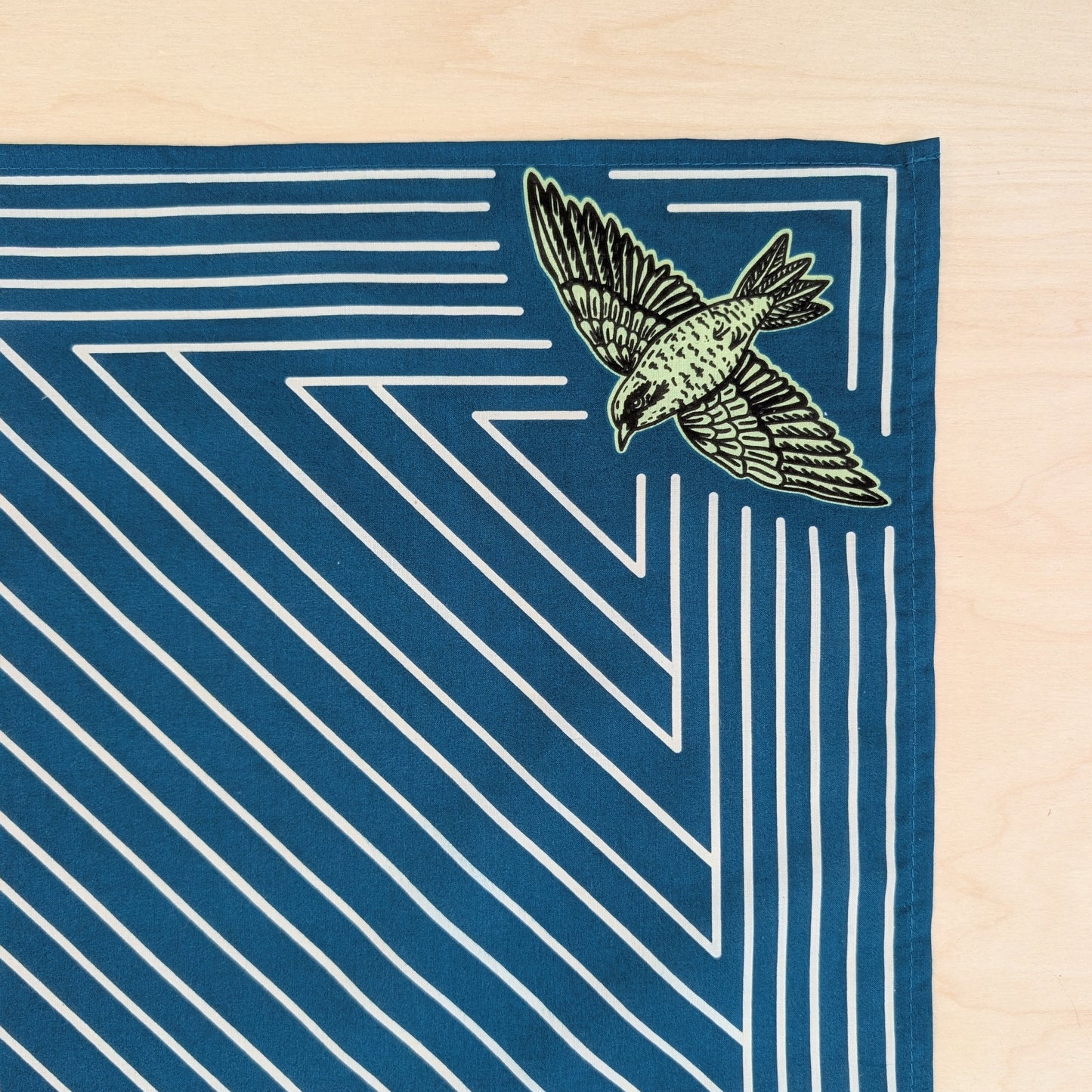 bandana | night hunt - dusk blue bird & moth celestial scarf