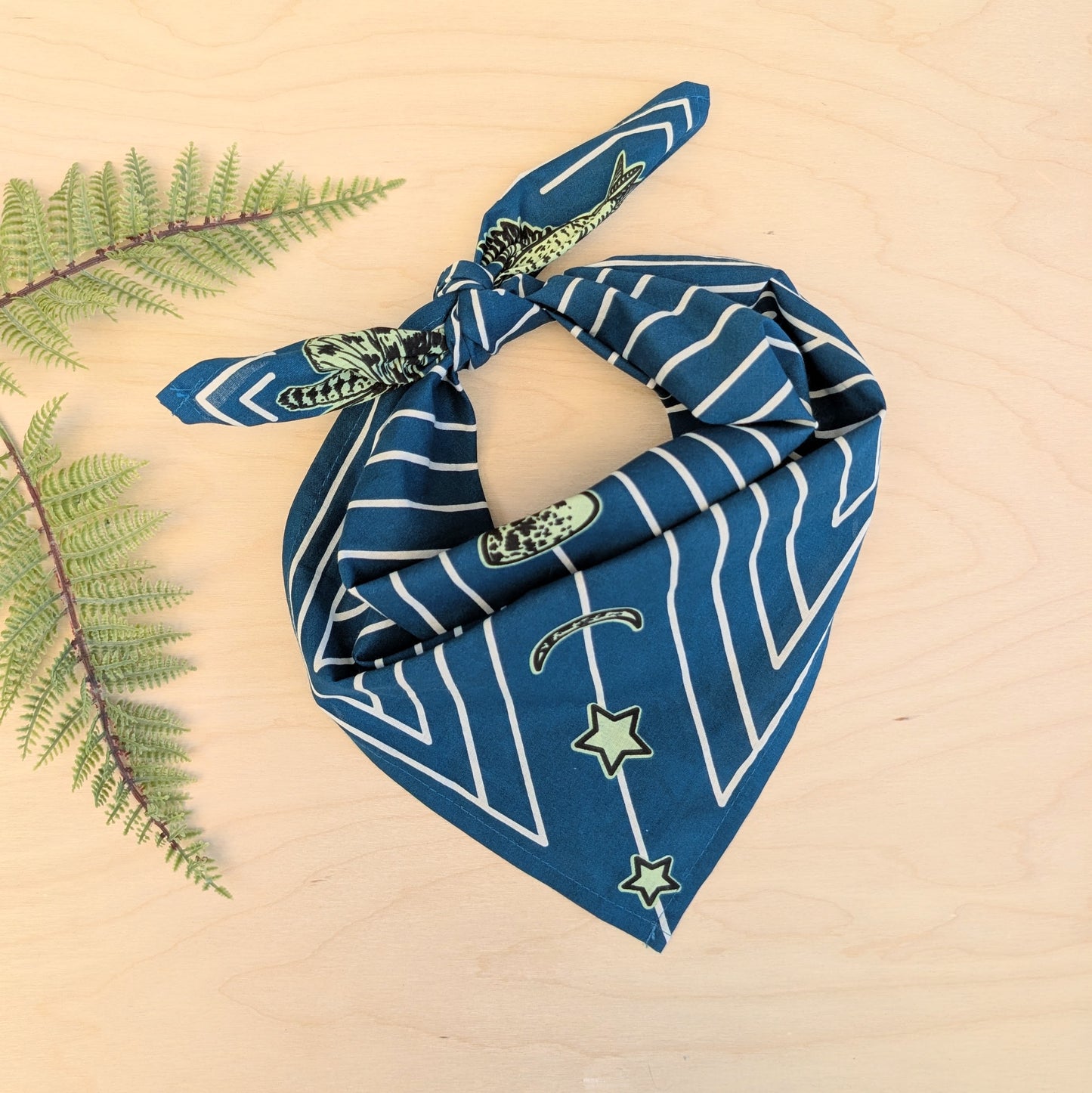 bandana | night hunt - dusk blue bird & moth celestial scarf