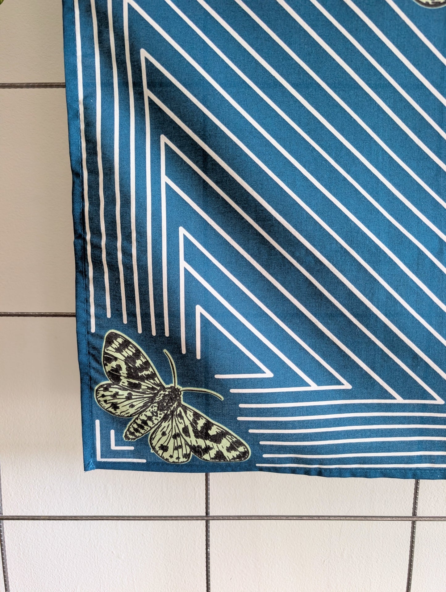 bandana | night hunt - dusk blue bird & moth celestial scarf