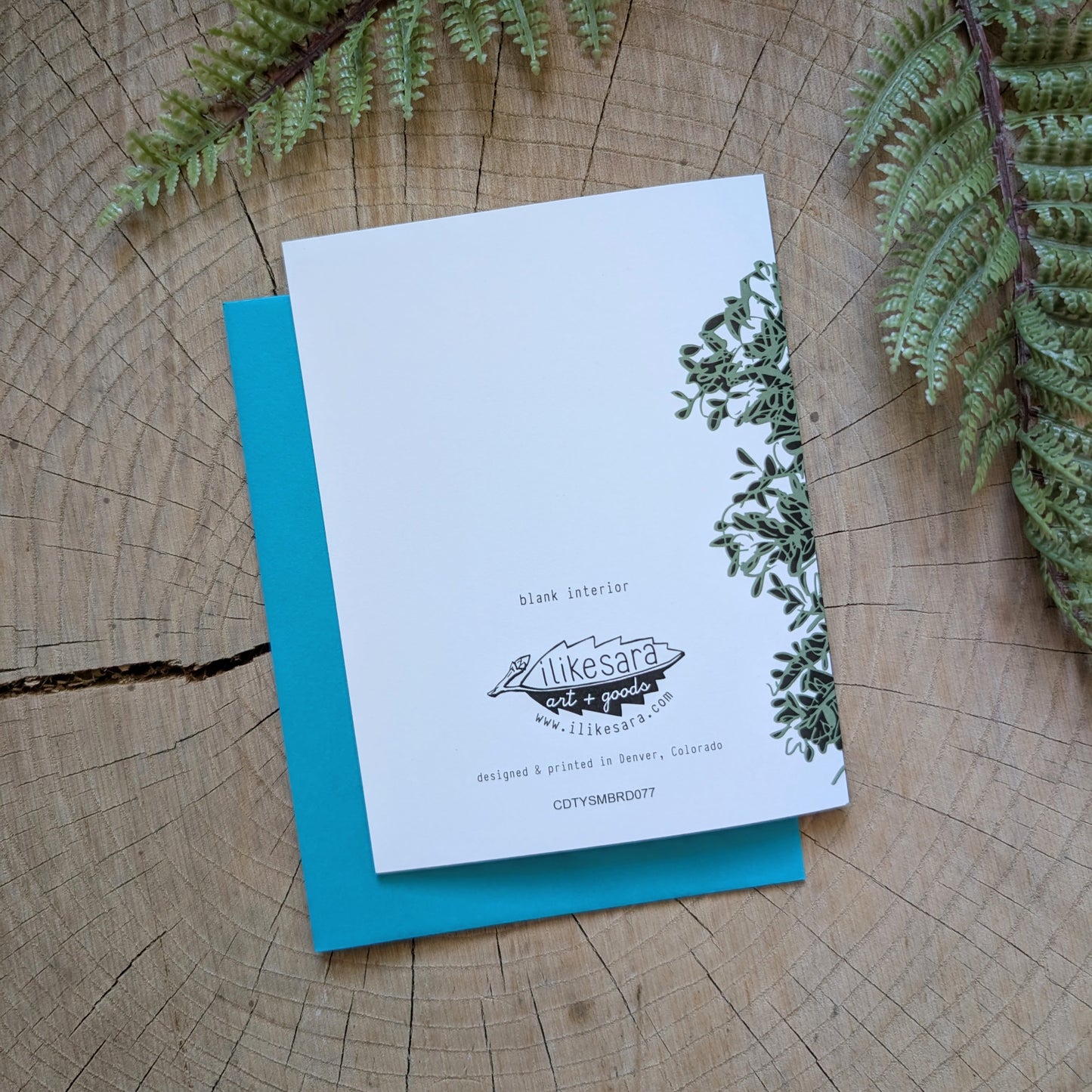 greeting card | thank you Eastern White Pine tree with kraft envelope