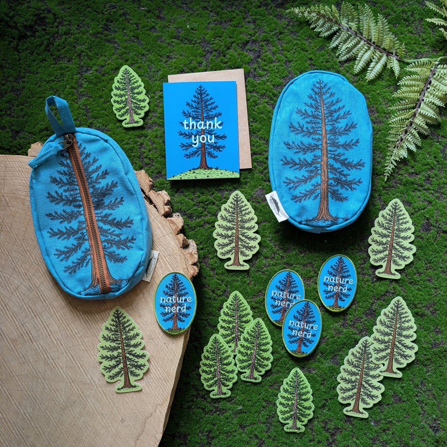 greeting card | thank you Eastern White Pine tree with kraft envelope
