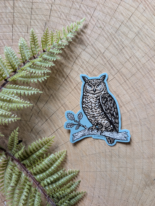 sticker | night owl - waterproof uv-resistant vinyl bird decal