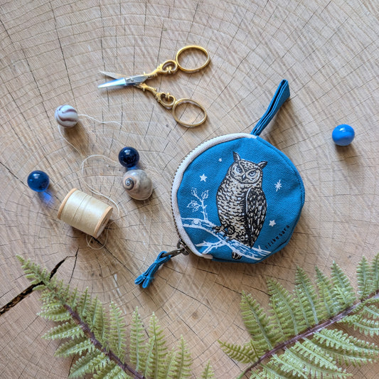 coin pouch | night owl - dusk blue zipper bag with waterproof lining